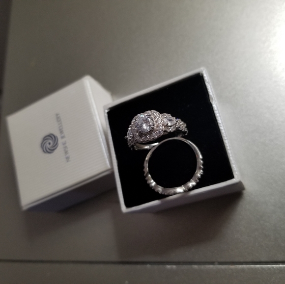 Newshe Engagement Wedding Ring Set S8 - Picture 7 of 9